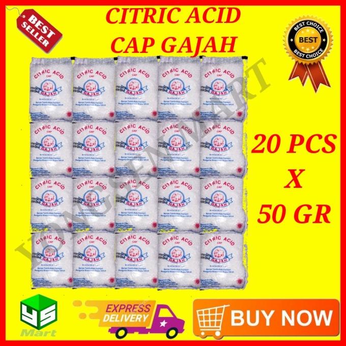 

pembersih pakaian / citric acid cap gajah sachet 20 pcs - asam citrun