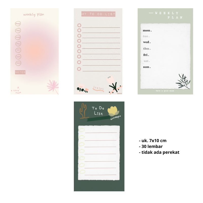 

KERTAS MEMO NOTEPAD TODO LIST MINI