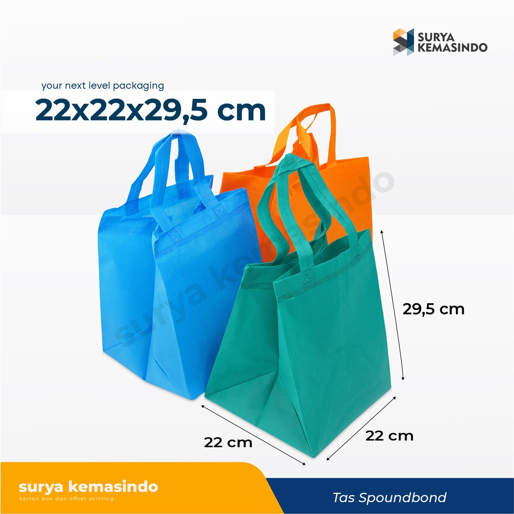 

Tas Spunbond 3D (22x22x29,5 cm ) tasspunbond/goodiebag/taskain/taskado