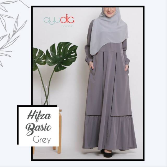 GAMIS DRESS HIFZA BASIC BUSUI POLOS BY AYUDIA INDONESIA