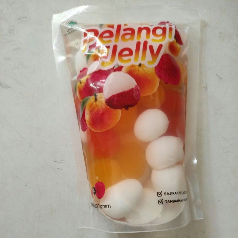 

Jelly Pelangi rasa leci mix es campur berbagai karakter