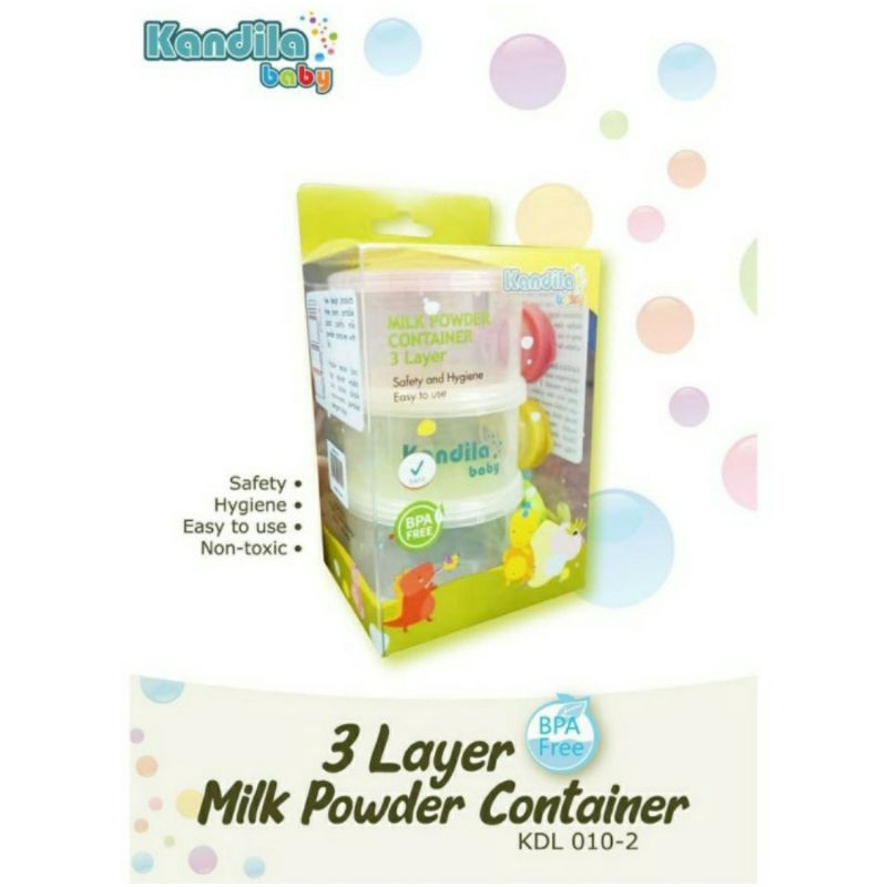 Castle - Kandila MIlk Powder Clear Container 3Layer &amp; $Layer Kandila Baby - Tempat Susu Formula kdl010-1 KDL010-2 KDL010-3