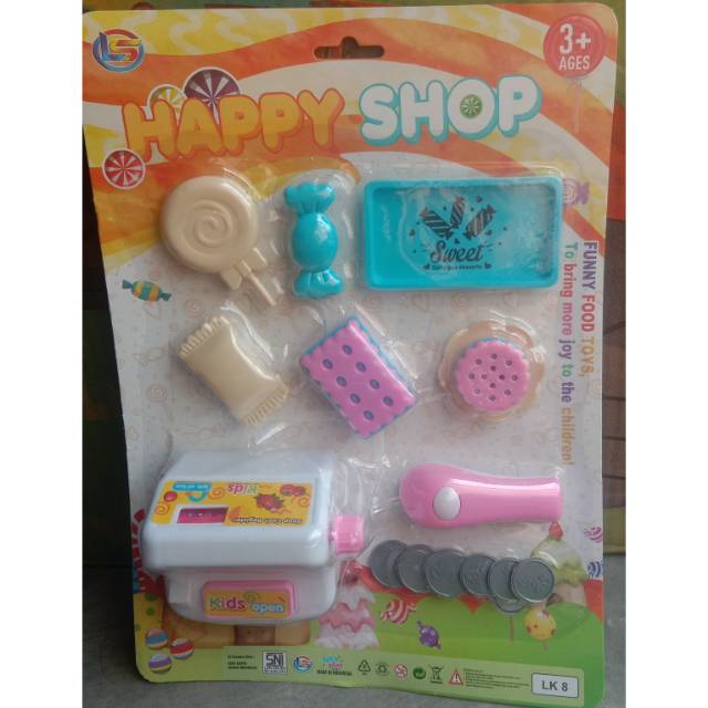 LK 8 casir &amp; permen happy shop delicious super market / mainan kasir kasiran set lengkap