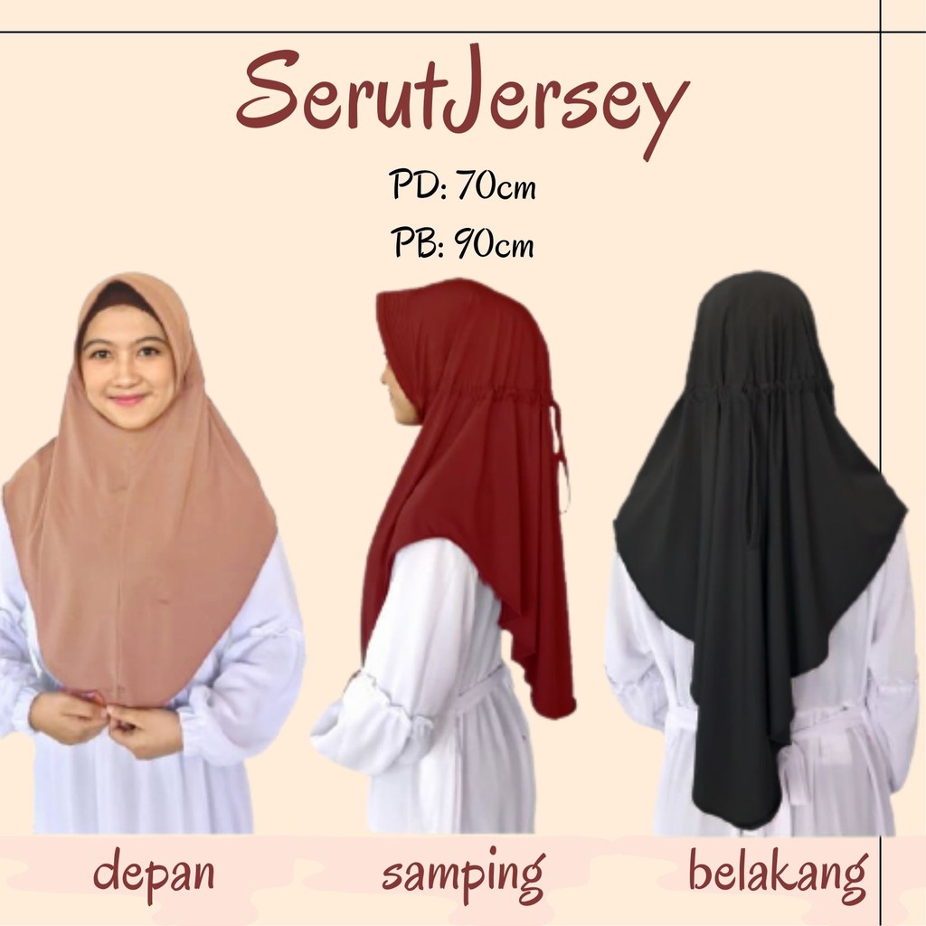 Jilbab Instan Serut Polos Jersey Super | Jilbab Serut Jokowi | Adiba Serut Jersey Best Selller