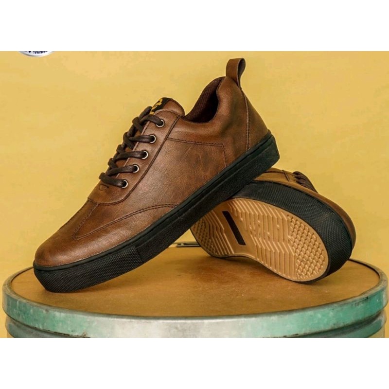CARTER BROWN Sepatu formal Casual Oxford Pria Kantor Kerja Fashion kulit Faux Ready