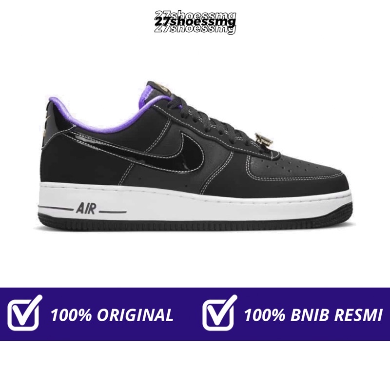 Nike Air Force 1 World Champ Black Purple Iron Grey 100% Original Resmi Nike