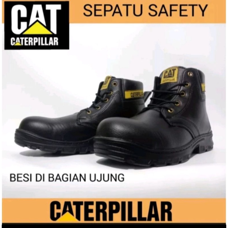 Sepatu Caterpillar pria  Sepatu Safety Boots Ujung Besi Fashion Pria Bikers Turing Sepatu Safety Proyek Ujung Besi - Septy Shoes Boot - Septi Kerja Lapangan Kulit Sintetis Tali