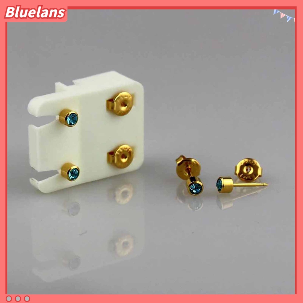 12 Pasang Anting Stud Tindik Bahan Akrilik Aksen Berlian Imitasi Untuk Hadiah Anak Perempuan