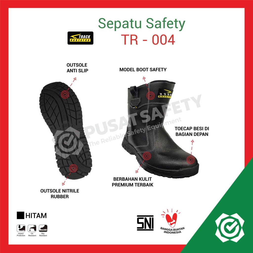 Sepatu Safety Boots Kerja Boot Track Raktayoo A004