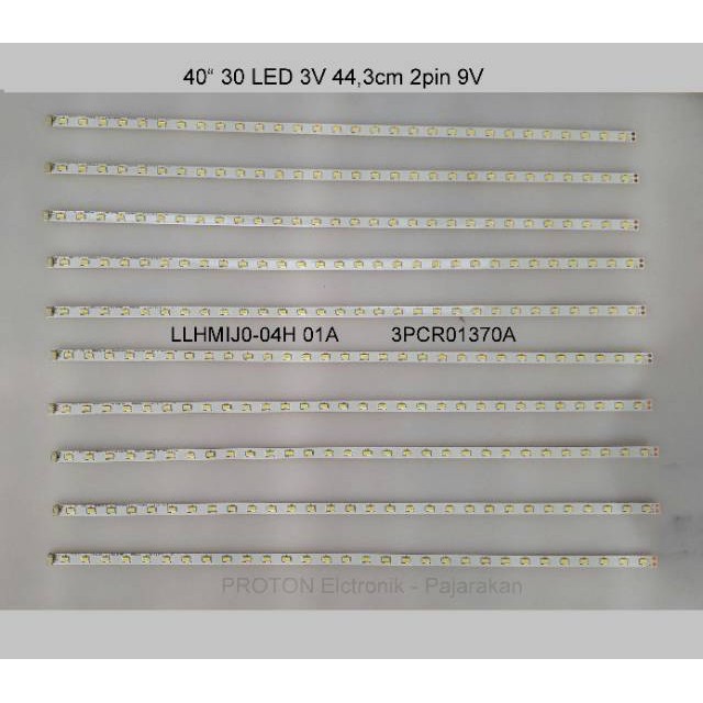 Lampu Backlight TV Samsung 40" 30 LED SMD 3V 44cm 2pin 9V . 3PCR01370A