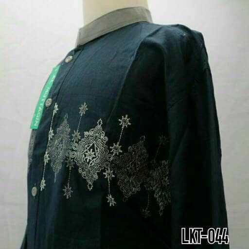 Ready Baju Muslim Anak Baju Koko Anak Biru Dongker Gamis Bordir Murah LKT044 Terlaris