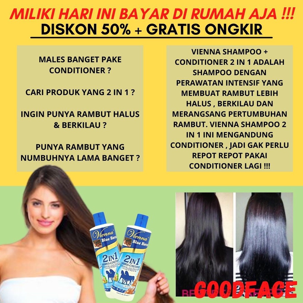 VIENNA SHAMPO + CONDITIONER 2IN1 BPOM PENUMBUH RAMBUT CEPAT SAMPO KUDA PENUMBUH RAMBUT BOTAK