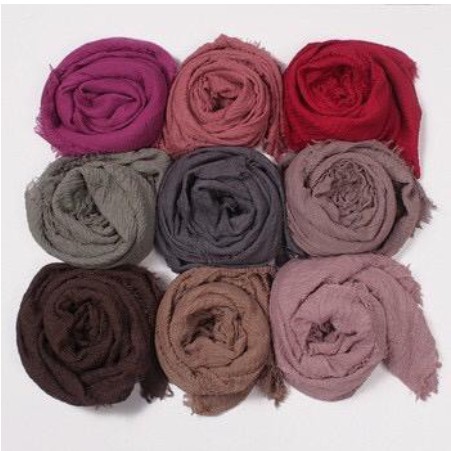 ( Fy ) Hijab Pashmina Import jilbab Arabian Shawl Cotton Wide Jilbab Bahan Katun Pasmina Premium