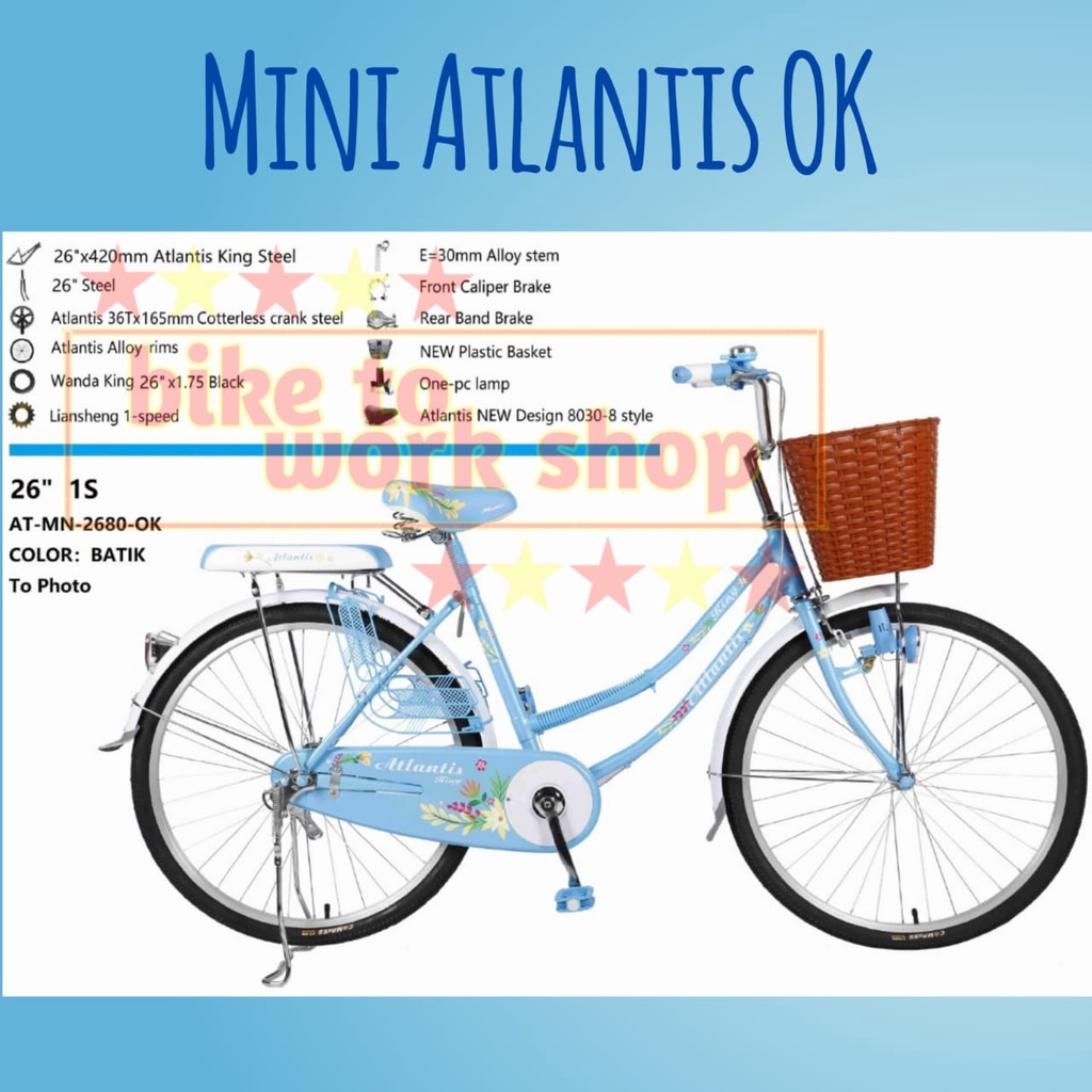 SEPEDA MINI DEWASA ATLANTIS OK METY 20 24 26 KERANJANG CITYBIKE CTB WANITA PEREMPUAN-3