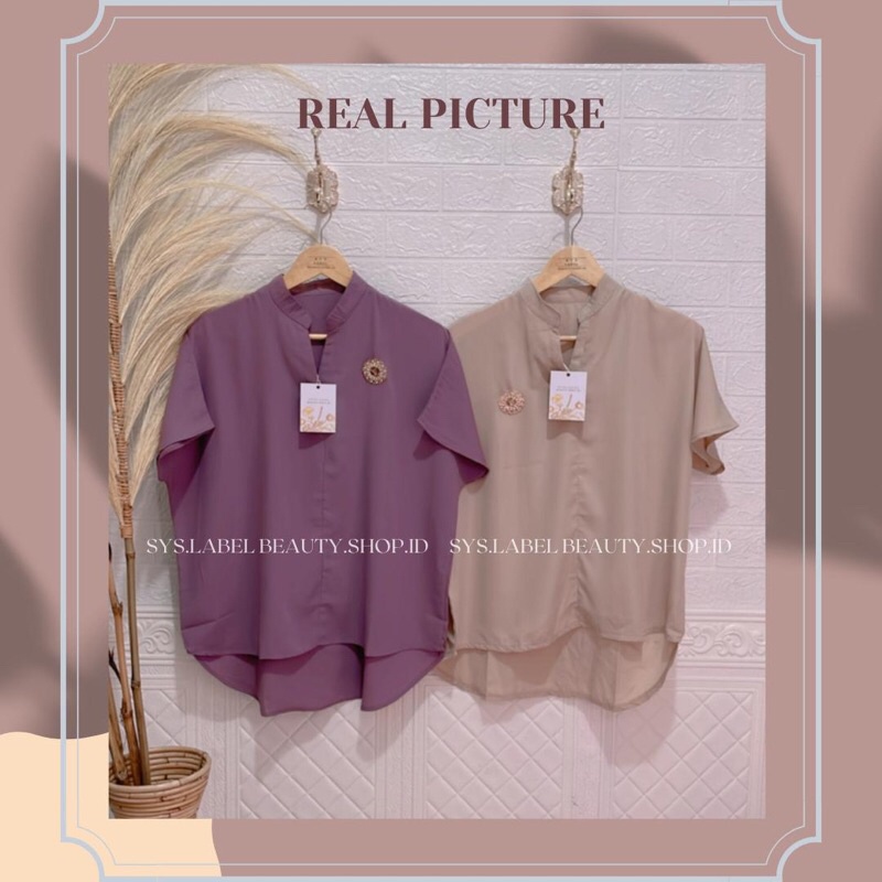 Jola Vneck Oversized Shirt - Atasan Wanita - Jola Basic Blouse A5