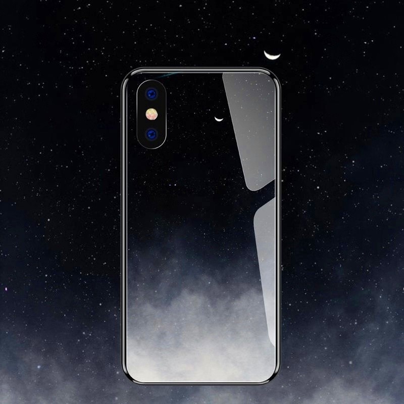 case iphone X iphone 6 XR XS MAX iphone 7 iphone 8 Tempered glass Night sky color iphone case