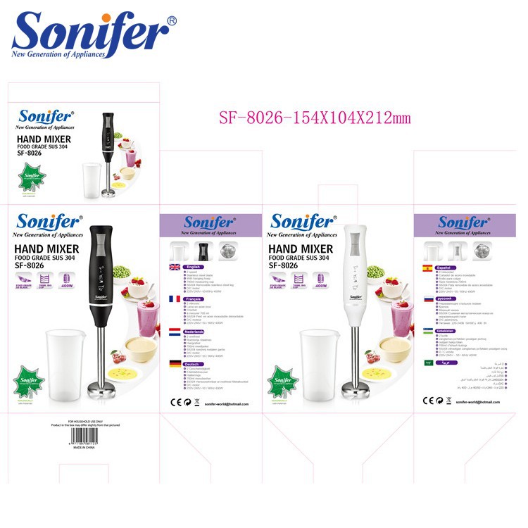 Hand Blender Sonifer SF-8026 Blender Tangan 2 Speed 400W