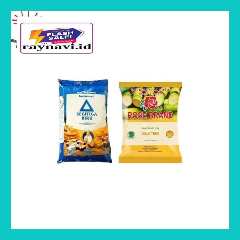 

5A40D5Par Paket Gula Pasir Rose Brand 1 Kg Dan Tepung Bogasari 1 Kg A3D04Tm
