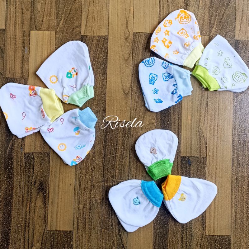 3 PCS Set Sarung Tangan Kaki Bayi bayi baru lahir Sepasang Sarung Tangan Sarung Kaki Bayi Newborn