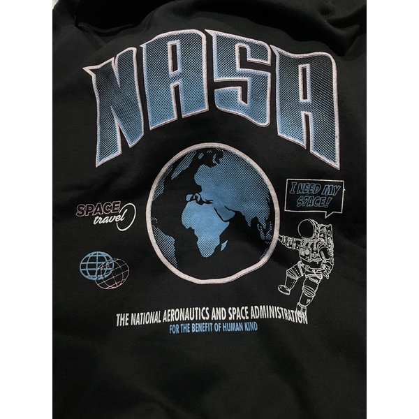 (COD) SALE 1.1 Hoodie Sweater HnM Nasa Space Travel Administration Astronaut Jaket Pullover Hoodie H&amp;M Unisex Cowok Cewek Full Tag