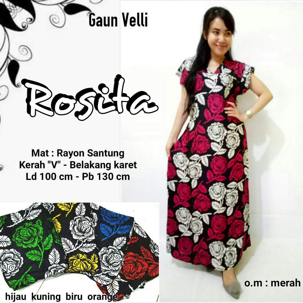Daster Wanita Veli Panjang Kekinian Bahan Rayon Ld 100