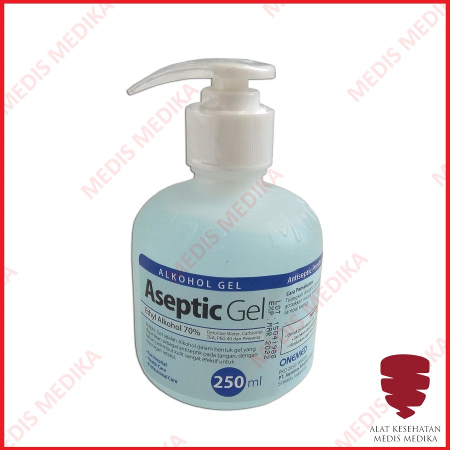 Aseptic Gel 250ml Antiseptic Pembersih Tangan Anti Septic Septik Hand Sanitizer Antiseptik 250 ml Onemed