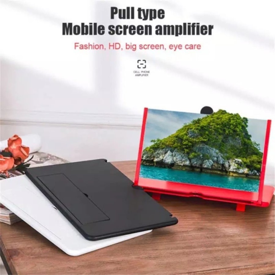 (COD) Layar Pembesar Handphone 3D lipat 12 inch Kaca pembesar F3