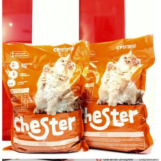 Makanan kucing CHESTER Tuna flavor REPACK 1kg makanan kucing