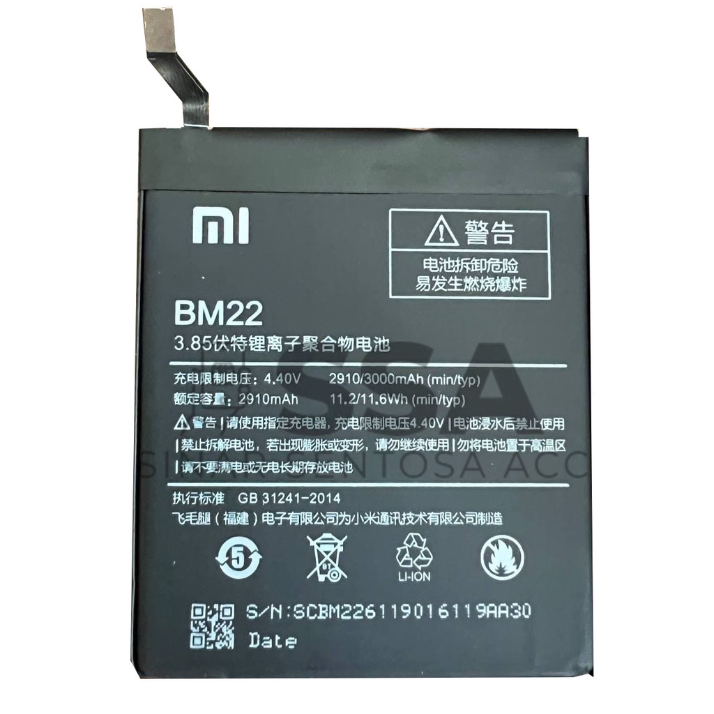 Baterai Original OEM Xiaomi Redmi Mi 5 Mi5 BM22 BM 22 Battery Batu Batre Batrei Batrai ORI HP Handphone