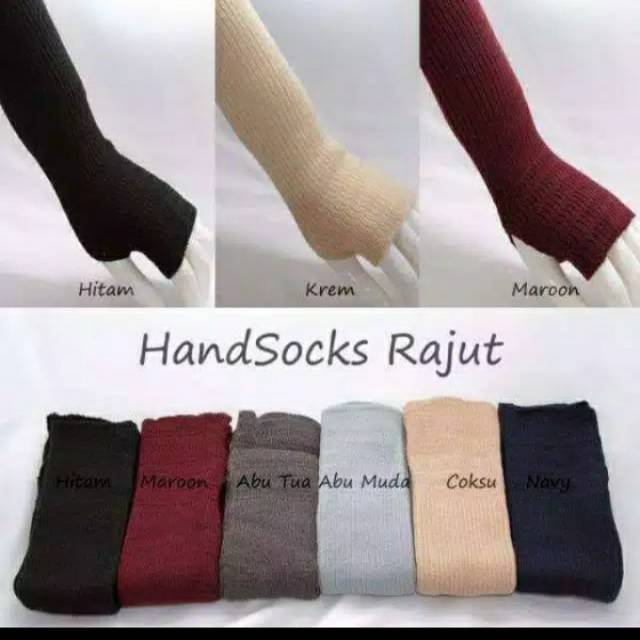 HANDSOCK RAJUT JEMPOL POLOS PREMIUM - Manset Rajut Tangan Panjang Wanita Manset Tangan Panjang 38-40