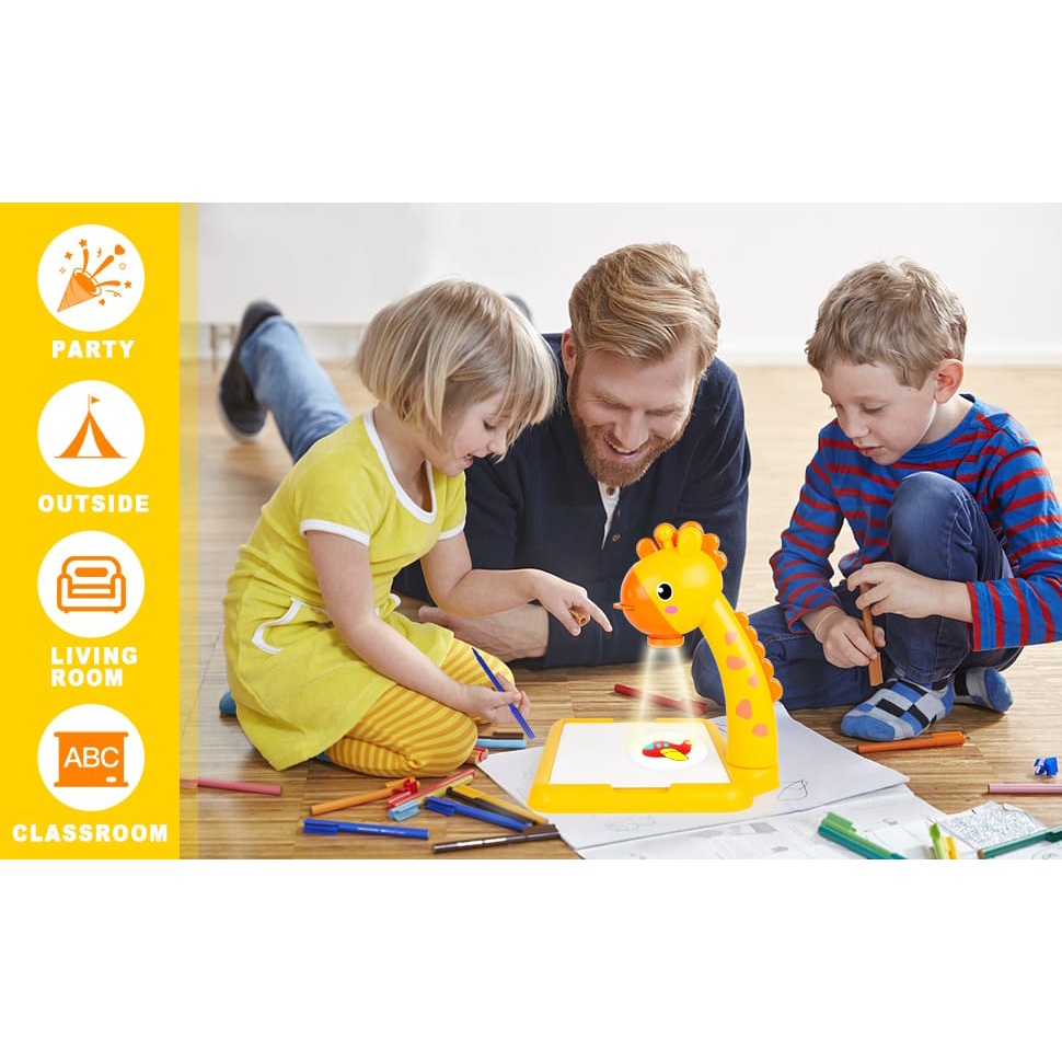 MEJA GAMBAR ANAK PROJECTOR LED KIDS DRAWING TABLE