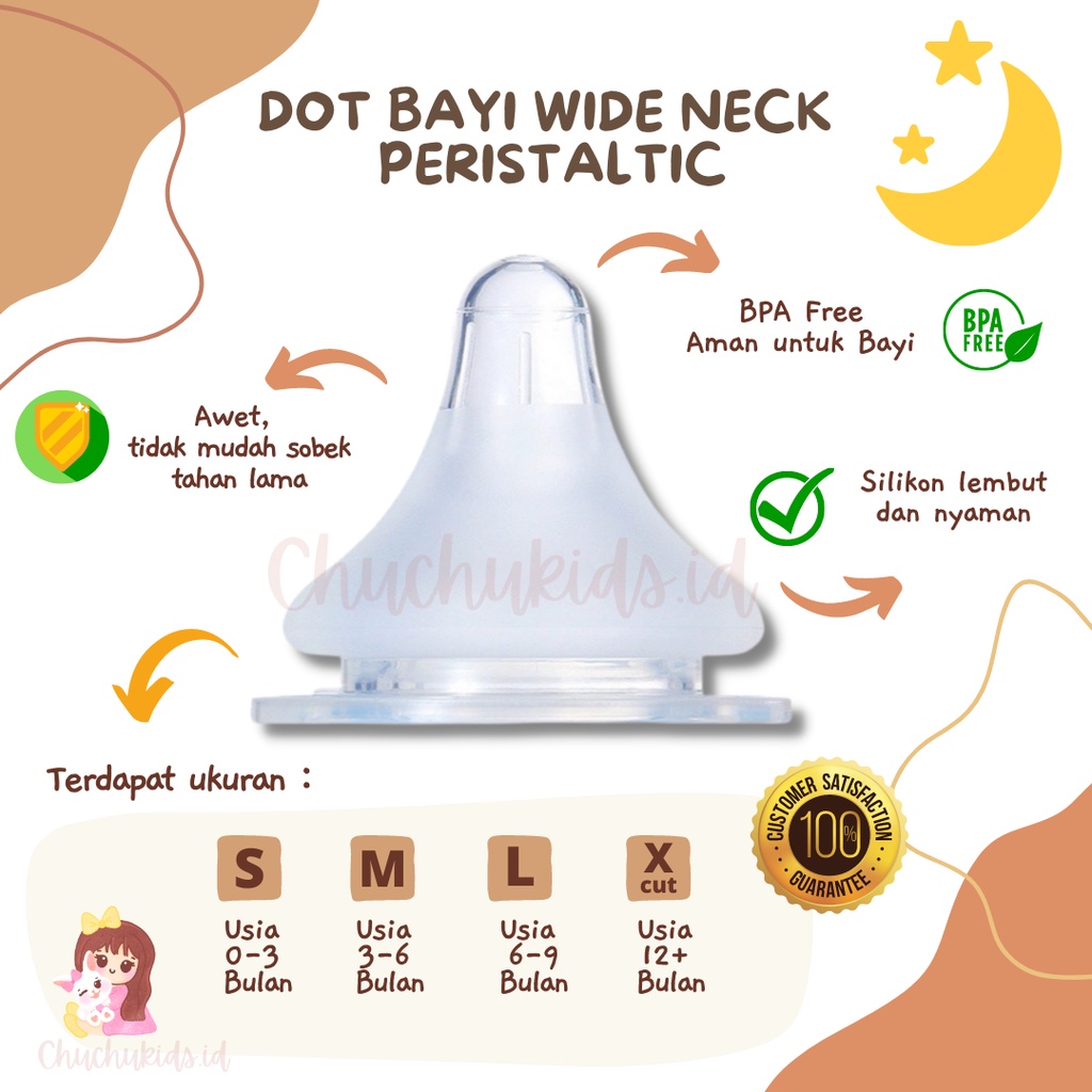 Dot Botol Susu Wide Neck Nipple Peristaltic Plus Dot Botol Susu Nipple Wide Neck Empeng Bayi dot lebar