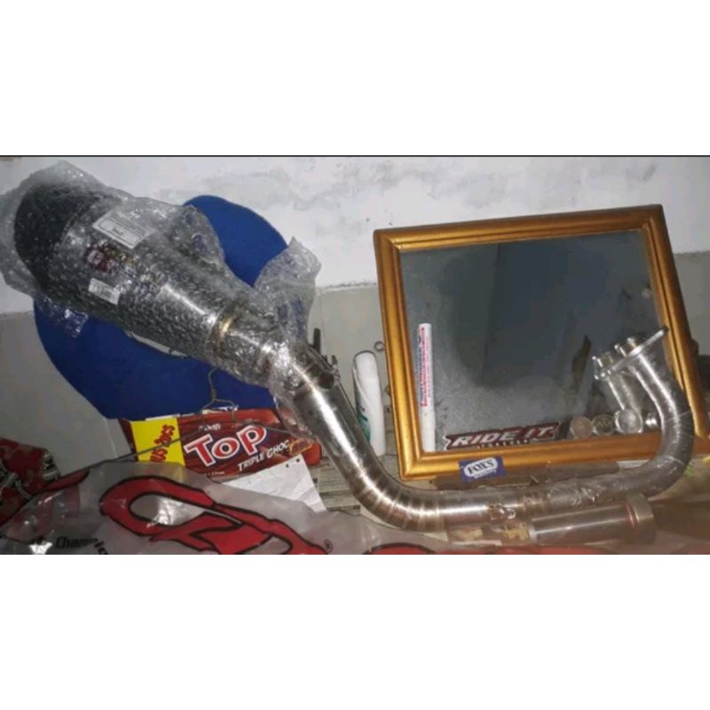 Knalpot Ori Original CLD C7 130cc-155cc TU untuk motor Beat Scoopy Karburator Fi eSP