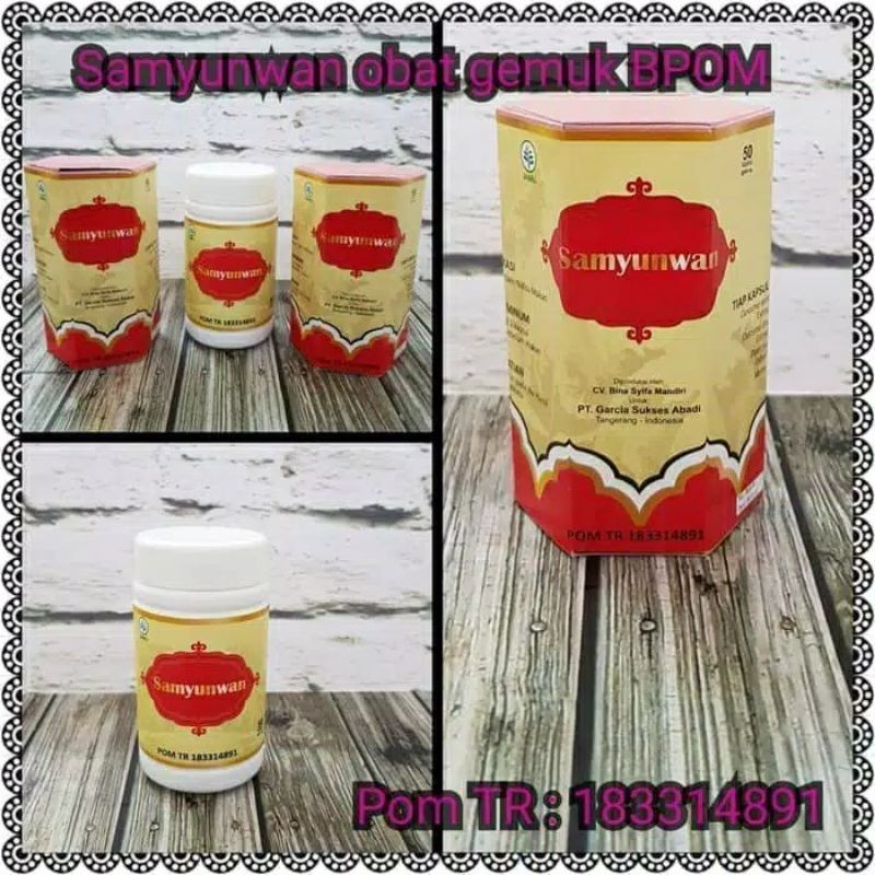 SUPLEMEN PENGGEMUK BADAN BPOM PERMANEN (Anak &amp; Dewasa) OBAT GEMUK PENAMBAH NAFSU MAKAN SAMYUNWAN ORIGINAL 50 Kapsul Barcode Pil Sam Yun Wan Samyun Wan Pria Wanita Ampuh