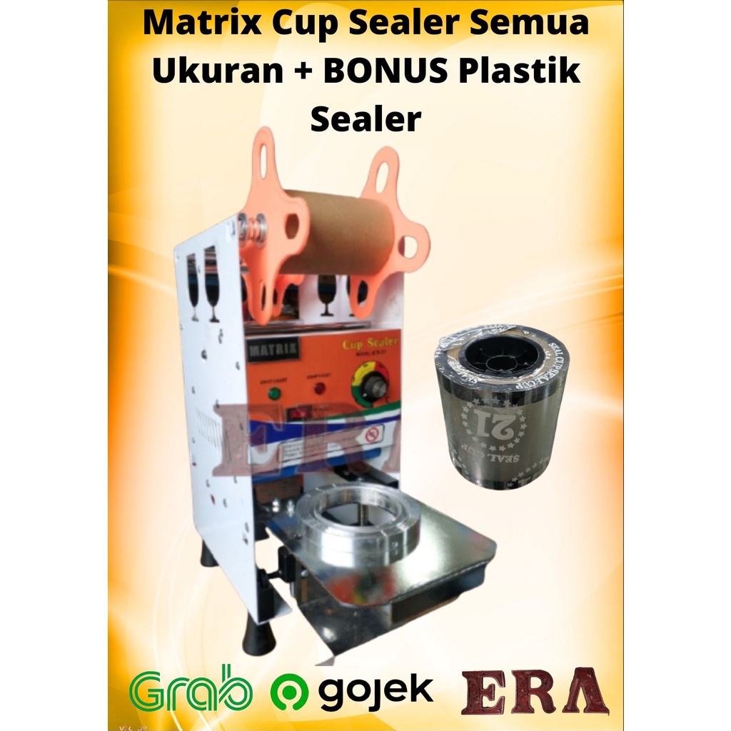 MATRIX - CUP SEALER 16-220Z MESIN PRESS GELAS PLASTIK MTX-D1 + Bonus Plastik Sealer Polos Murah