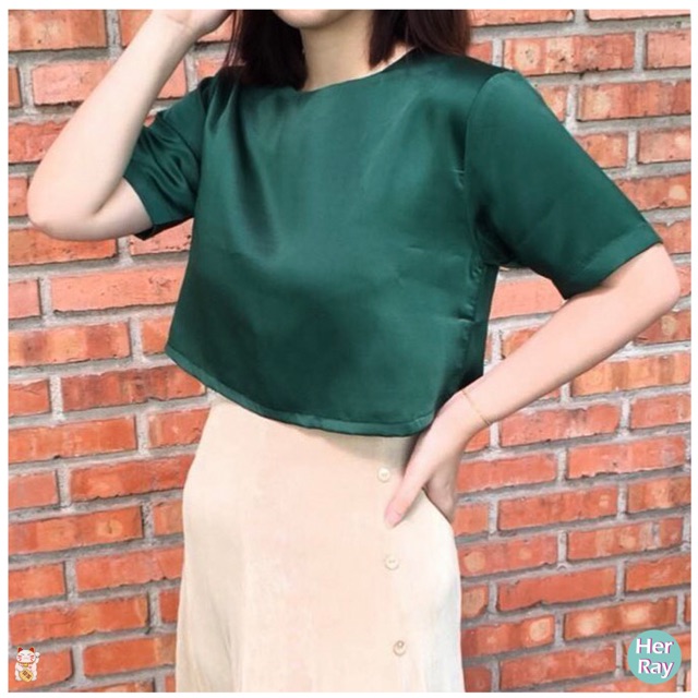 Crop Top Korea Satin Premium