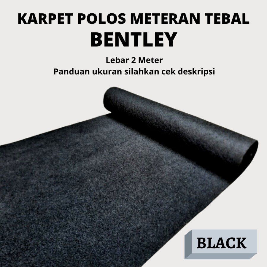 BENTLEY Karpet Bludru Bulu Tebal (0.5mx2m), Karpet Brudu Murah, Pameran, Alas duduk, Alas Kasur-BLACK