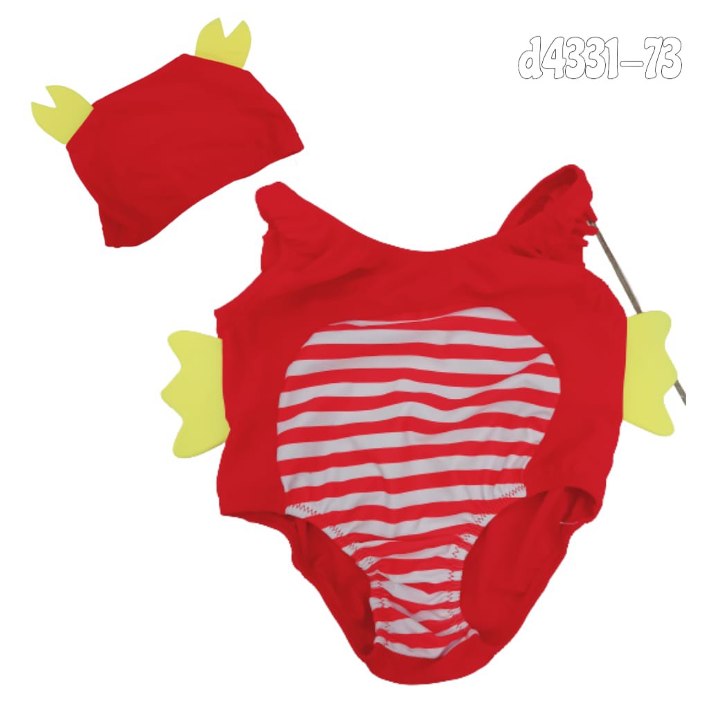 Baby Swimsuit Set Bikini &amp; Topi Baju Renang Bayi Anak size 6-12M