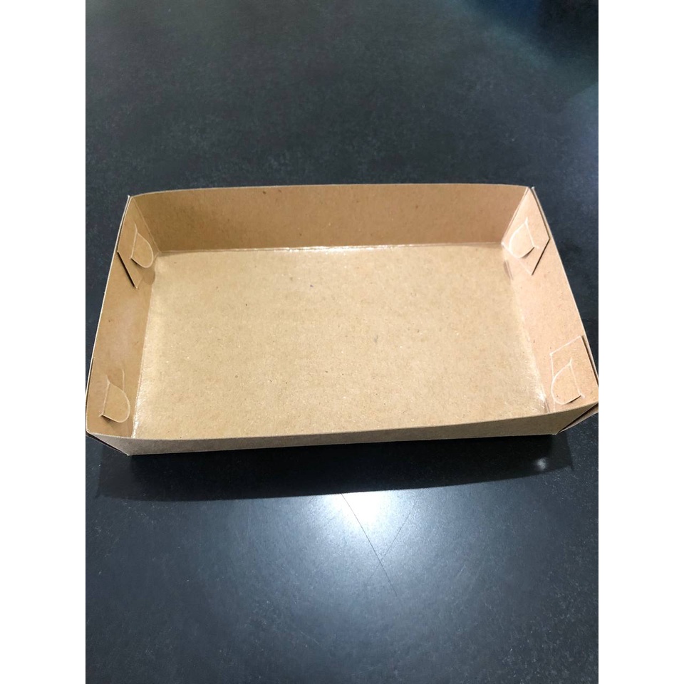 Paper Tray Kraft Food Tray Kraft Dine In 290gsm Piring Nampan Kertas