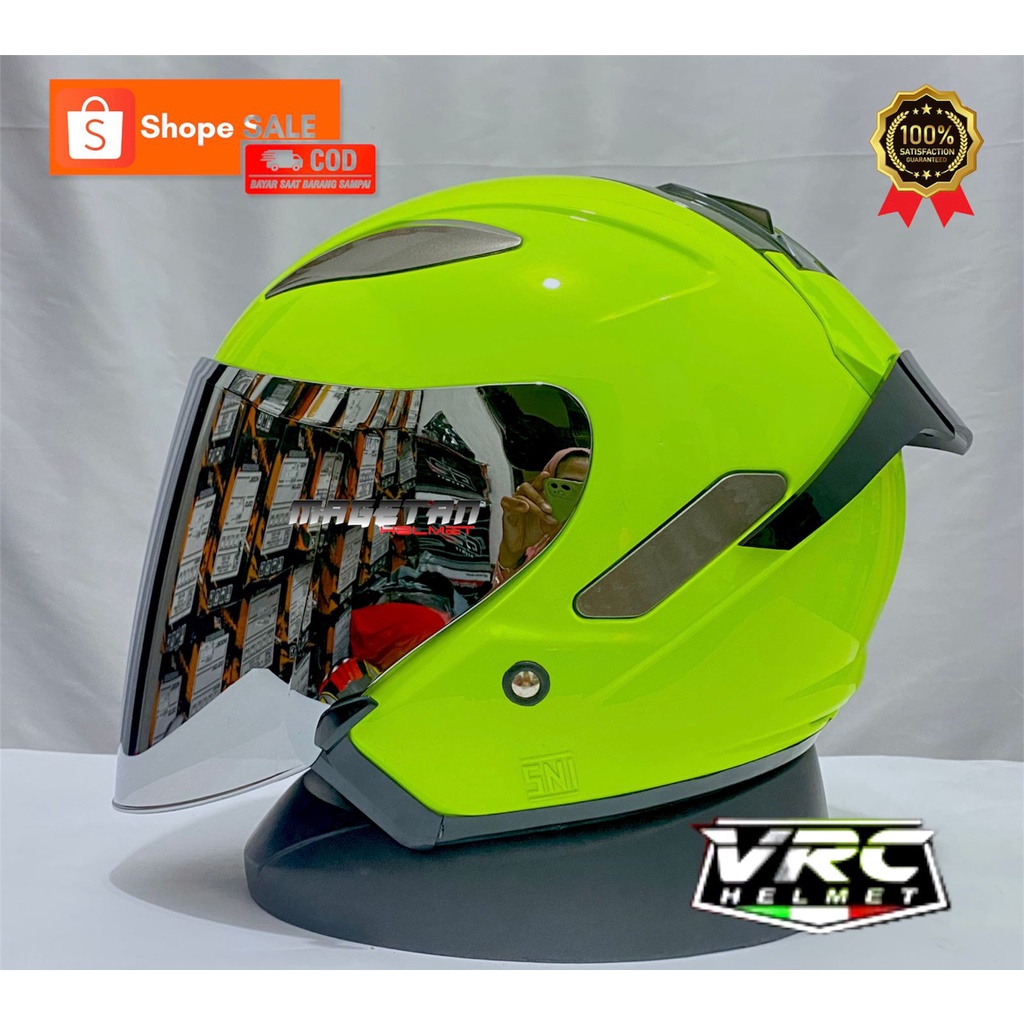 HELM VRC CENTRO SOLID/POLOS (paket ganteng spoiler)-7