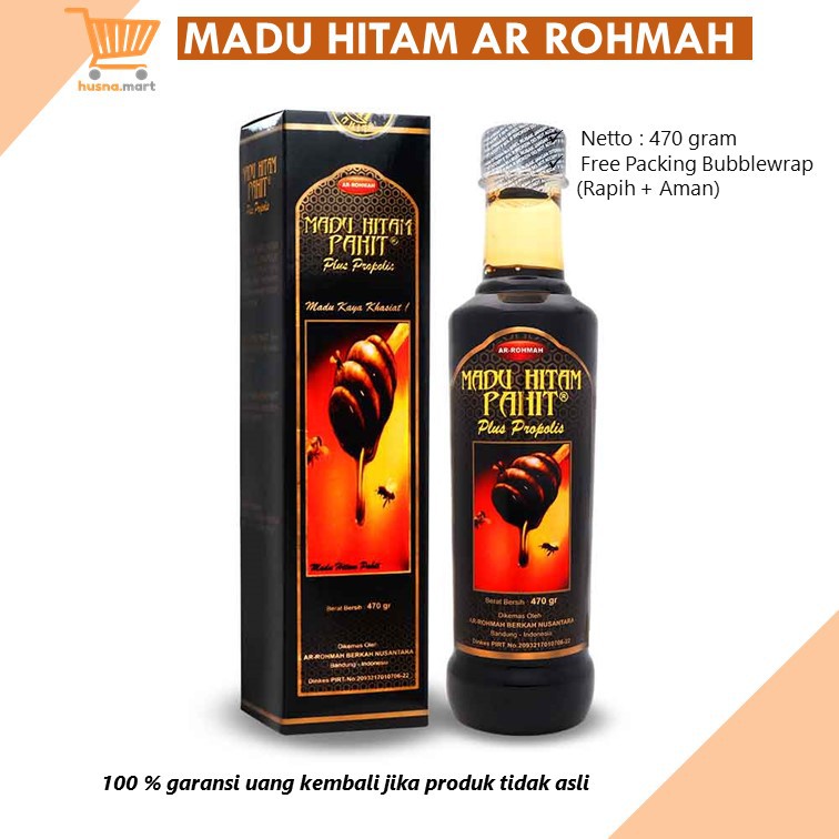 

Madu Hitam Pahit AR-ROHMAH | ARROHMAH 470 gr | AR ROHMAH Plus Propolis