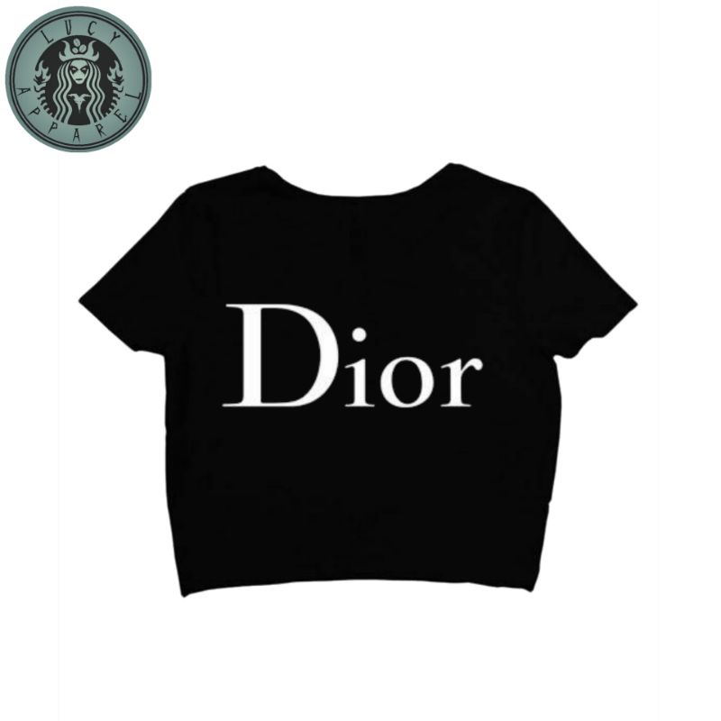 CROP TEE DIOR | KAOS CROP TOP VINTAGE DIOR OVERSIZE HITAM WANITA | CROPTEE WOMAN