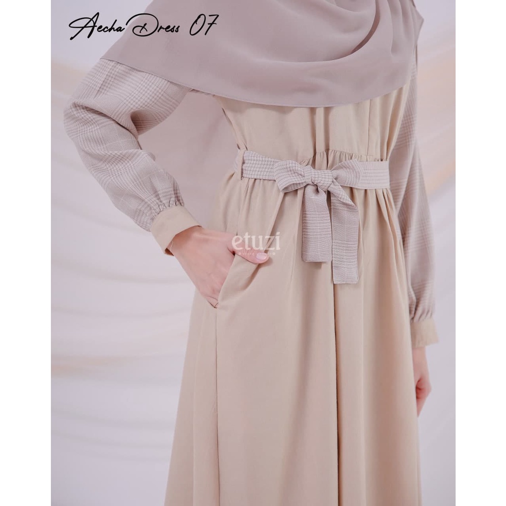 Gamis Syari Simpel Bahan Katun Supernova Aecha Dress by Etuzi