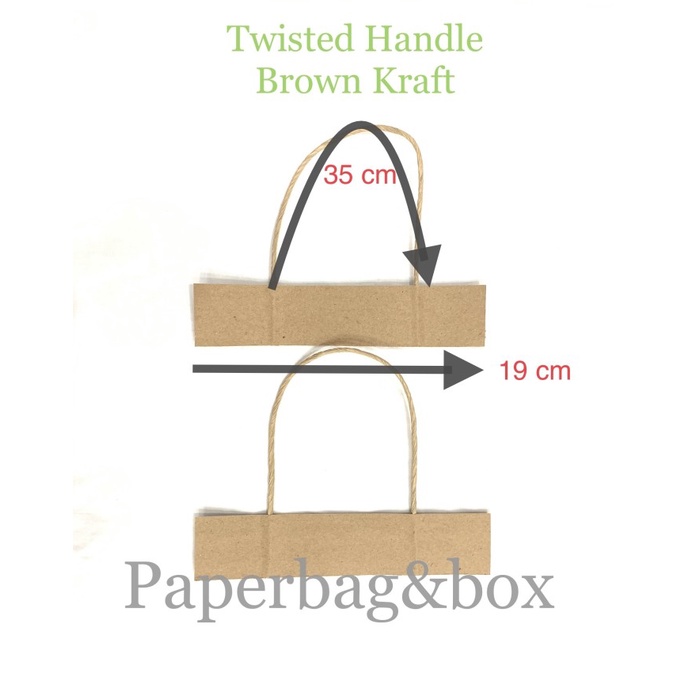 

NEW PAPERBAG TWISTED HANDLE, Tali Kertas Kraft, tali kepang 200set/400pcs - Cokelat