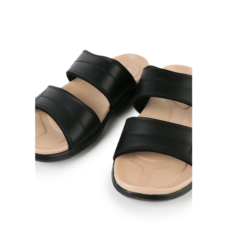 SANDAL CASUAL JIM JOKER PRIA ORIGINAL SLIDE KULIT BRANDED HITAM JJ29