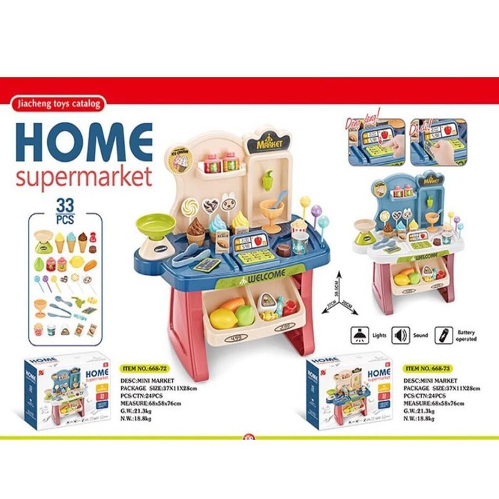 G54ht Mainan Anak Mini Market Playset Re30E604GH