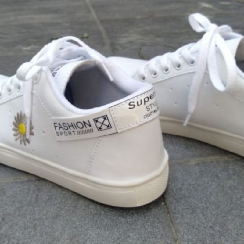 Sepatu Sneakers wanita Sepatu Kets Cewek Keren Casual Import Korea Style Premium Terbaru Murah Putih-3