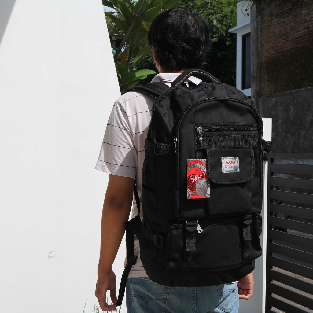 Tas Ransel Gunung Sano Deka Tas Punggung Besar Bahan Kain Kanvas Hiking Travelling Mudik Pulang Kampung Kuat