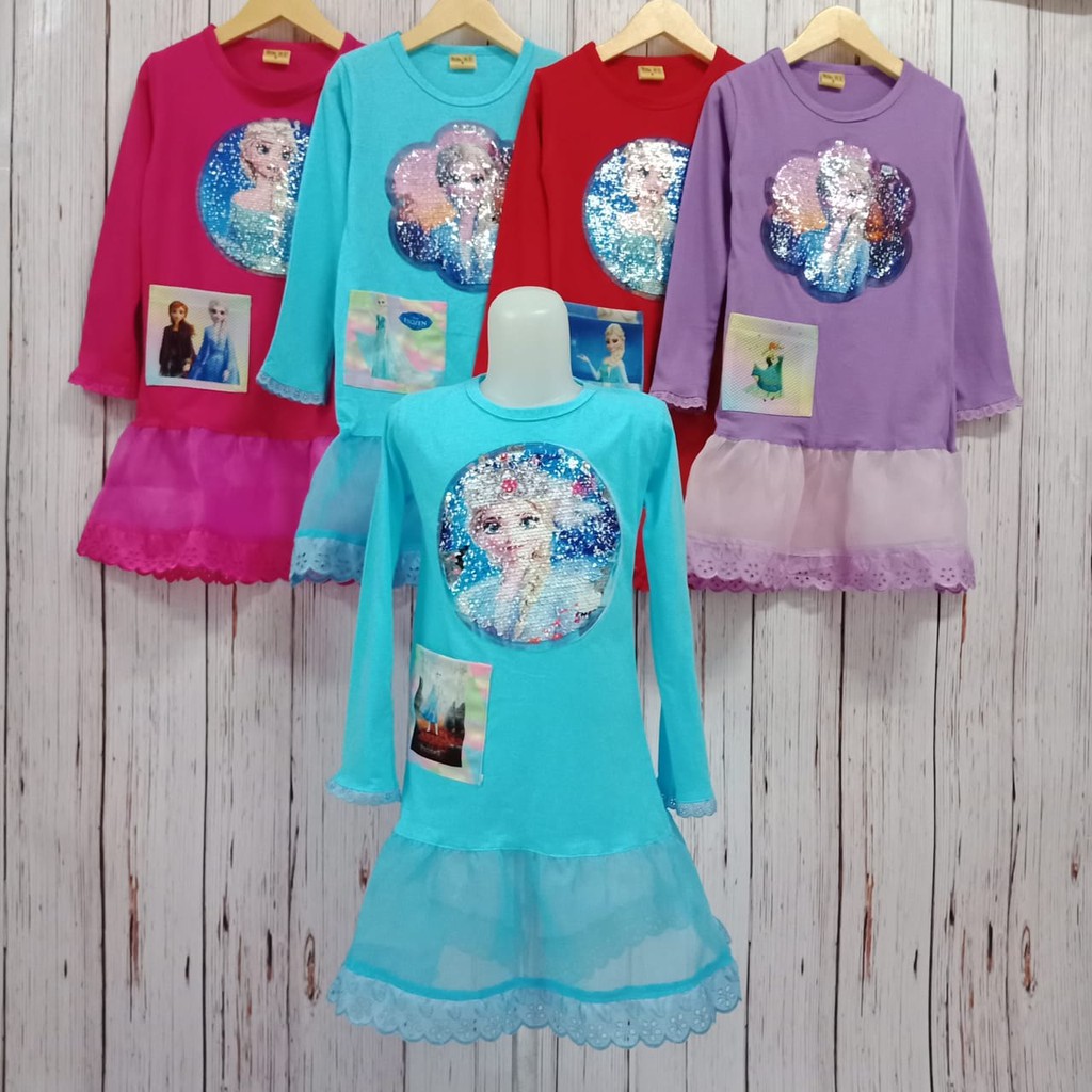 Baju Tunik Frozen Usap/ Baju Kaos Murah/Blus Anak Frozen Murah | Shopee