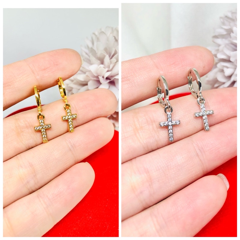 Anting jepit salib anak Xuping Cantik